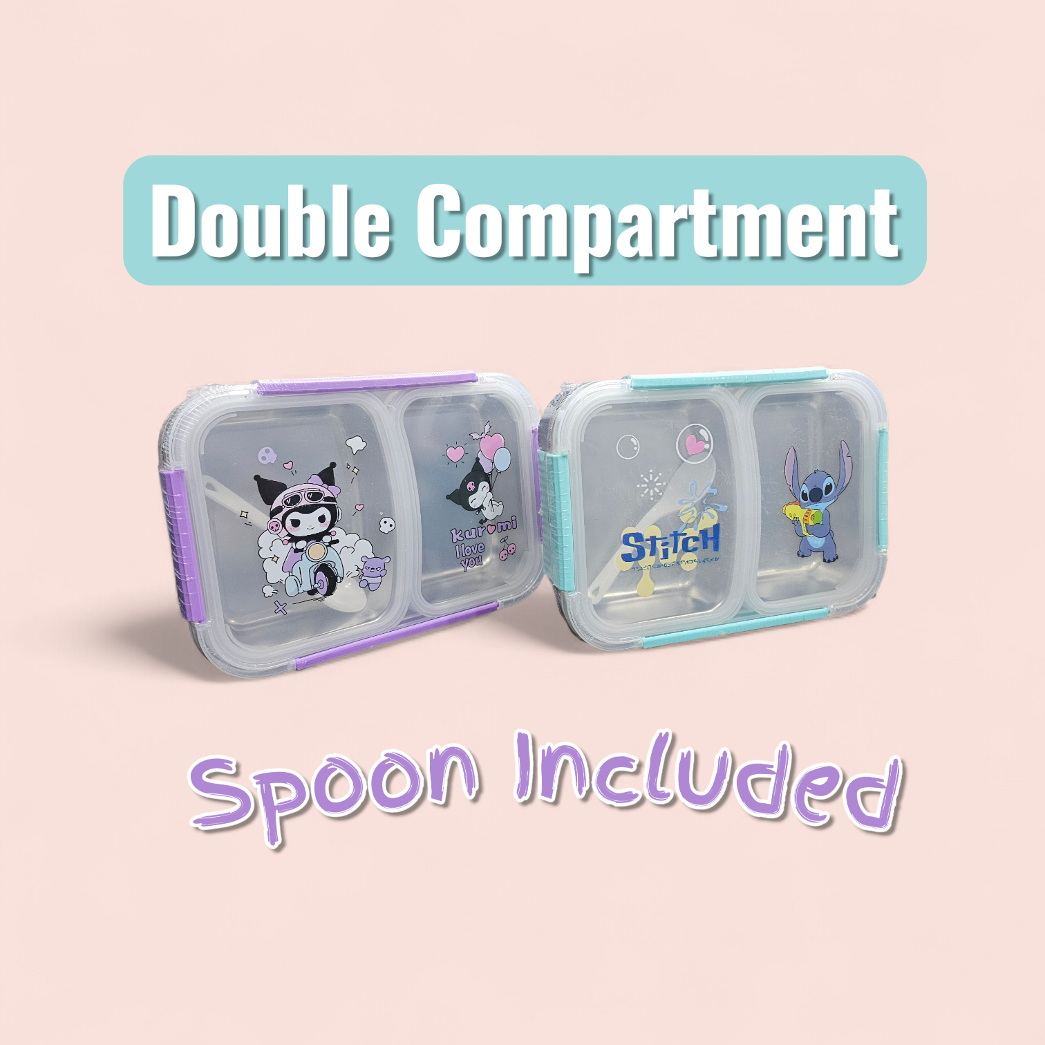 Kurami & Stich Design Two Compartment Lunch Box