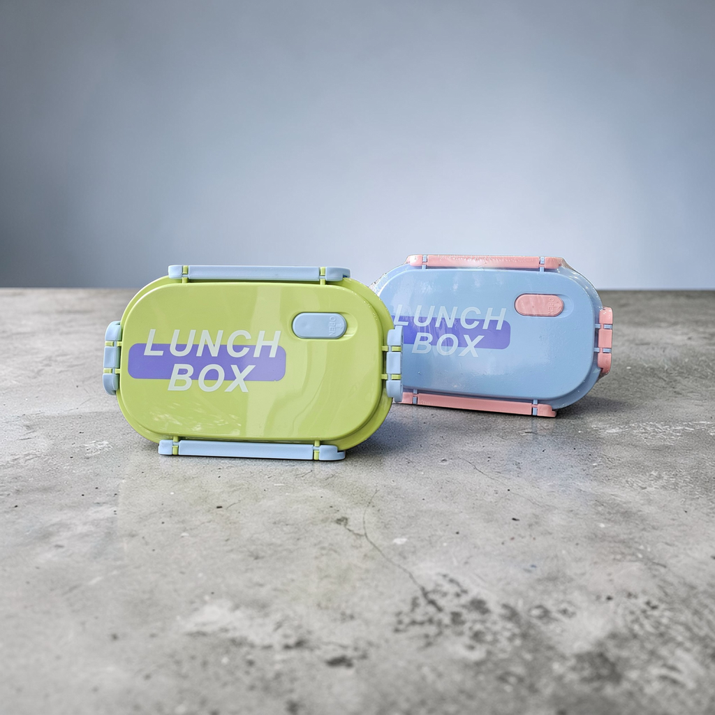 Rectangular Stainless Steel Lunch Box with Spoon