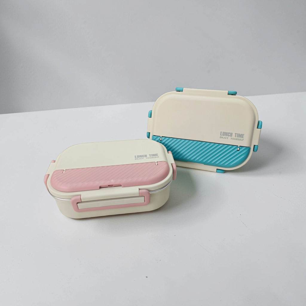 Premium Lunch Time Stainless Steel-Dual Compartment Lunch Box