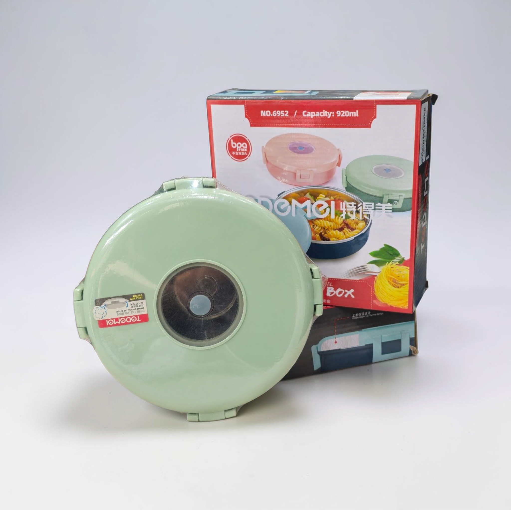 TEDEMEI Round Stainless Steel Insulated Lunch Box