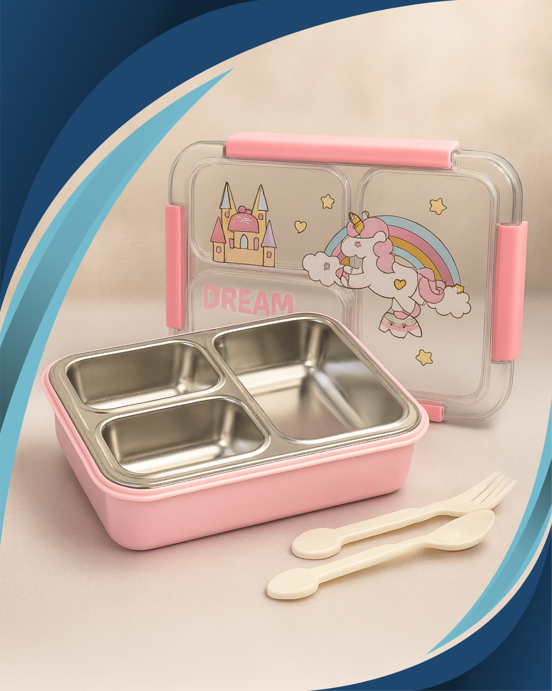 Three Compartments Lunch Box