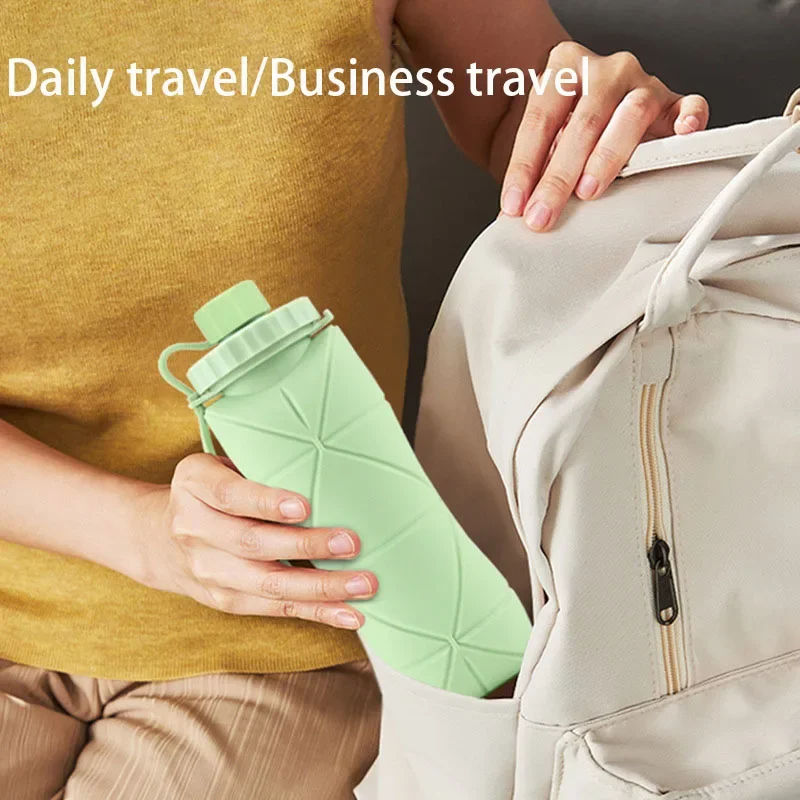 Premium Foldable Silicone Water Bottle | 600 ml | Leak-Proof