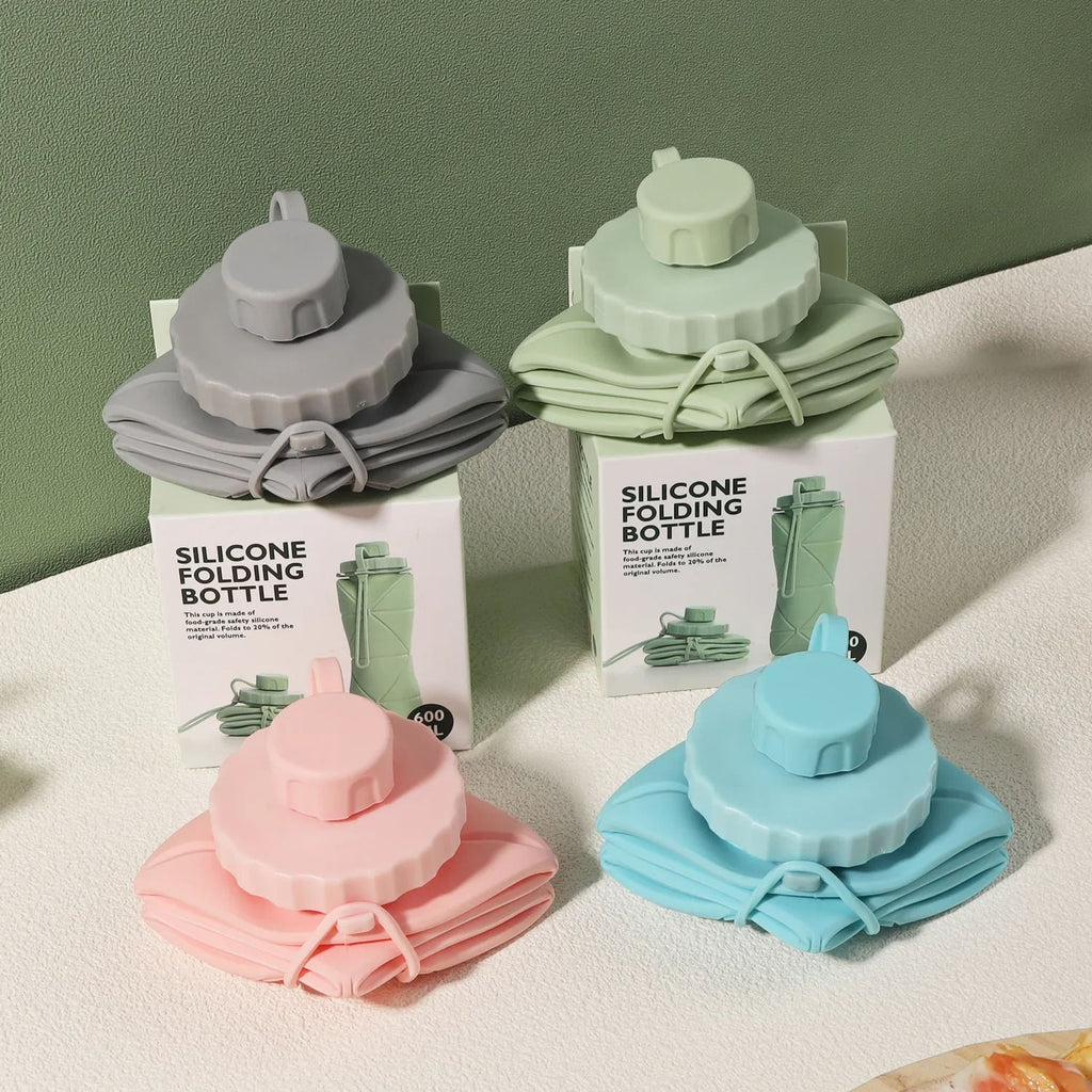 Premium Foldable Silicone Water Bottle | 600 ml | Leak-Proof